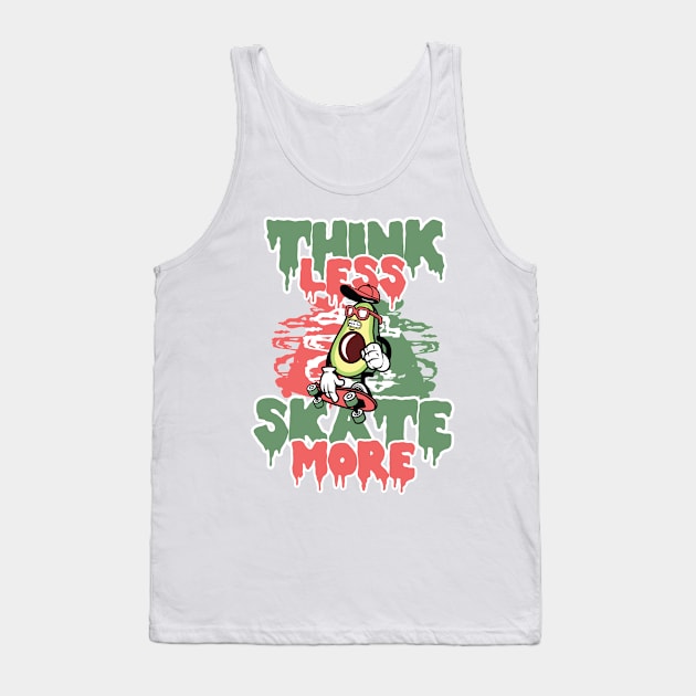 Skateboarder Skateboard Extreme Skater Avocado Tank Top by ShirtyLife